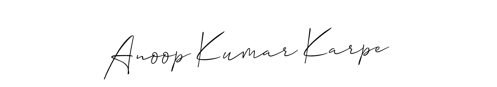 It looks lik you need a new signature style for name Anoop Kumar Karpe. Design unique handwritten (Allison_Script) signature with our free signature maker in just a few clicks. Anoop Kumar Karpe signature style 2 images and pictures png