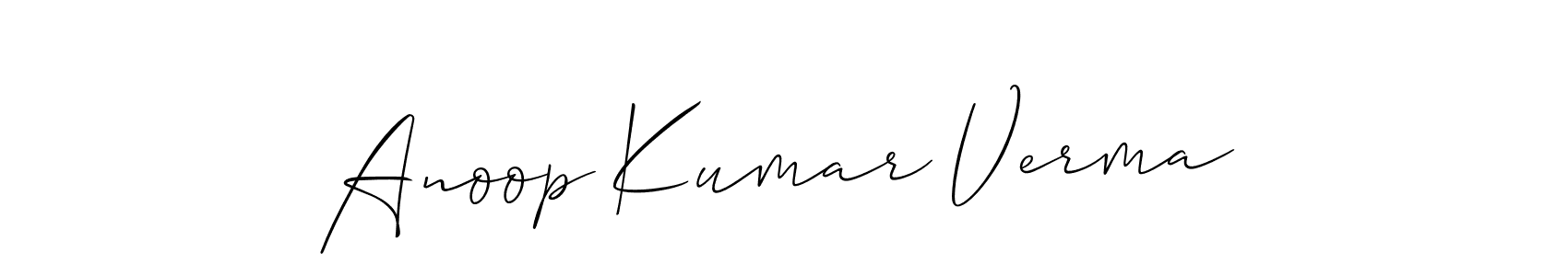 Make a beautiful signature design for name Anoop Kumar Verma. With this signature (Allison_Script) style, you can create a handwritten signature for free. Anoop Kumar Verma signature style 2 images and pictures png