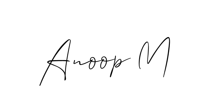 Make a beautiful signature design for name Anoop M. With this signature (Allison_Script) style, you can create a handwritten signature for free. Anoop M signature style 2 images and pictures png