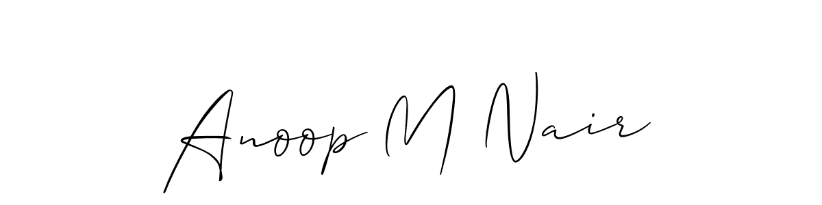 Also You can easily find your signature by using the search form. We will create Anoop M Nair name handwritten signature images for you free of cost using Allison_Script sign style. Anoop M Nair signature style 2 images and pictures png
