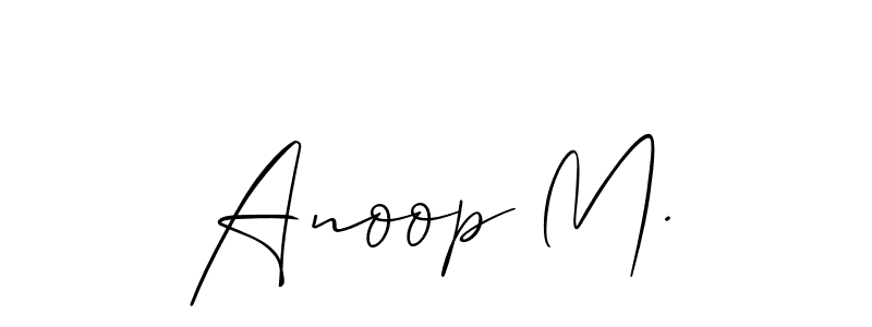 if you are searching for the best signature style for your name Anoop M.. so please give up your signature search. here we have designed multiple signature styles  using Allison_Script. Anoop M. signature style 2 images and pictures png