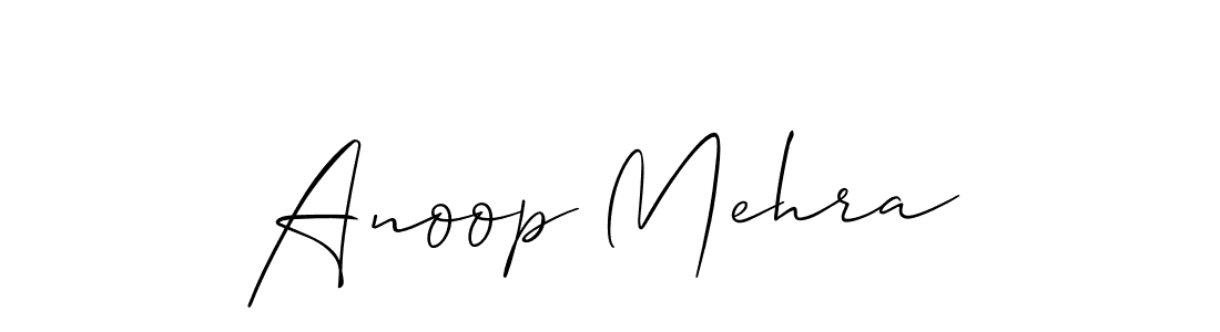 Use a signature maker to create a handwritten signature online. With this signature software, you can design (Allison_Script) your own signature for name Anoop Mehra. Anoop Mehra signature style 2 images and pictures png
