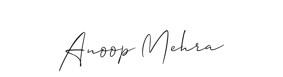 How to make Anoop Mehra name signature. Use Allison_Script style for creating short signs online. This is the latest handwritten sign. Anoop Mehra signature style 2 images and pictures png