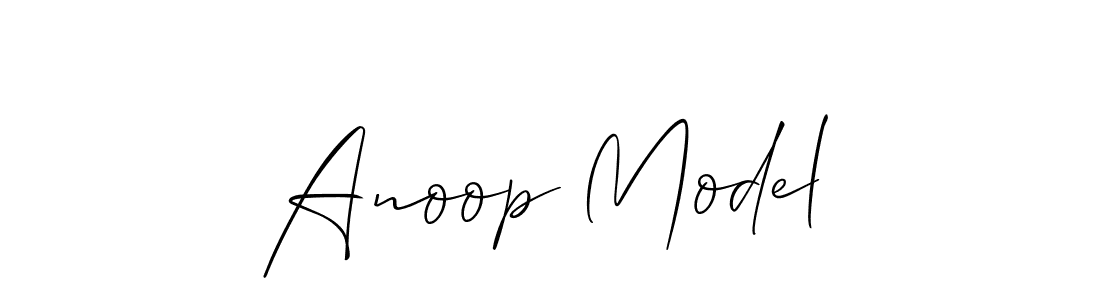 Make a beautiful signature design for name Anoop Model. With this signature (Allison_Script) style, you can create a handwritten signature for free. Anoop Model signature style 2 images and pictures png