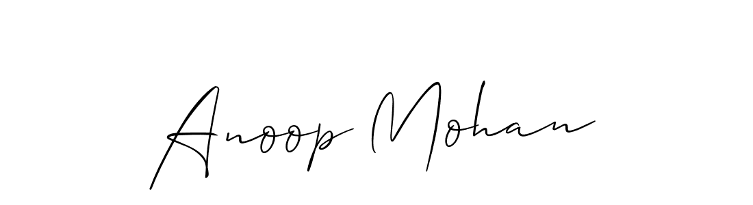 Design your own signature with our free online signature maker. With this signature software, you can create a handwritten (Allison_Script) signature for name Anoop Mohan. Anoop Mohan signature style 2 images and pictures png