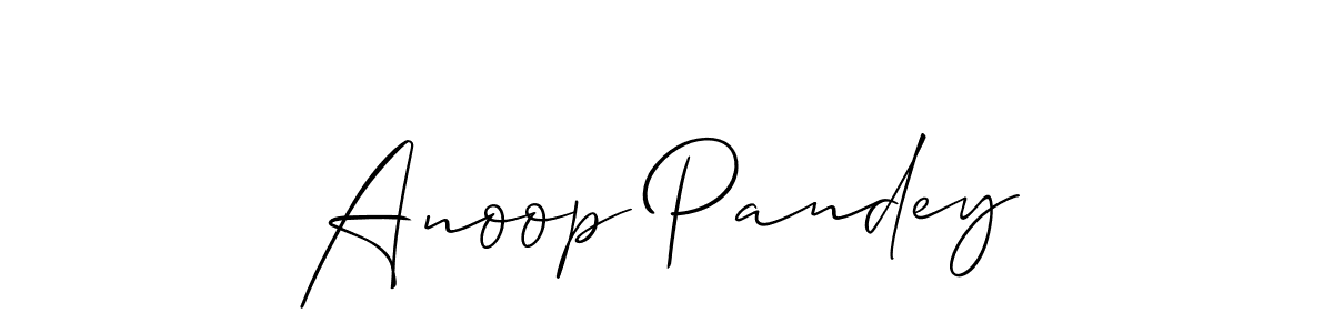 How to Draw Anoop Pandey signature style? Allison_Script is a latest design signature styles for name Anoop Pandey. Anoop Pandey signature style 2 images and pictures png