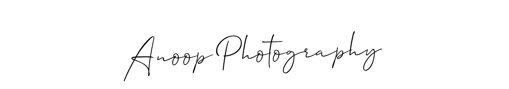 How to Draw Anoop Photography signature style? Allison_Script is a latest design signature styles for name Anoop Photography. Anoop Photography signature style 2 images and pictures png