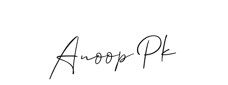 Allison_Script is a professional signature style that is perfect for those who want to add a touch of class to their signature. It is also a great choice for those who want to make their signature more unique. Get Anoop Pk name to fancy signature for free. Anoop Pk signature style 2 images and pictures png