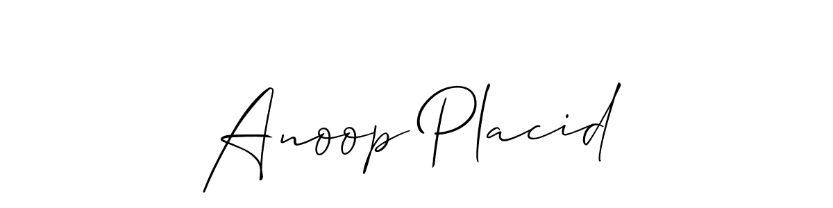 Use a signature maker to create a handwritten signature online. With this signature software, you can design (Allison_Script) your own signature for name Anoop Placid. Anoop Placid signature style 2 images and pictures png