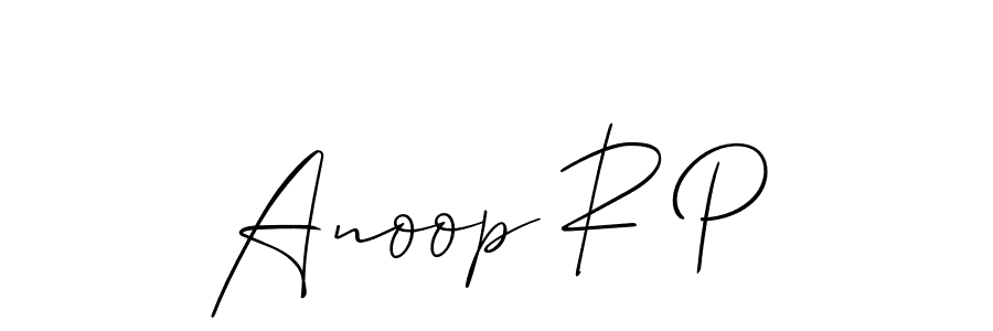 Create a beautiful signature design for name Anoop R P. With this signature (Allison_Script) fonts, you can make a handwritten signature for free. Anoop R P signature style 2 images and pictures png