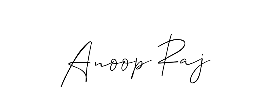 How to make Anoop Raj name signature. Use Allison_Script style for creating short signs online. This is the latest handwritten sign. Anoop Raj signature style 2 images and pictures png
