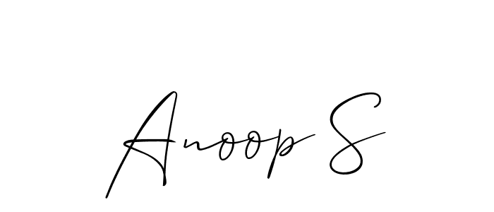 Use a signature maker to create a handwritten signature online. With this signature software, you can design (Allison_Script) your own signature for name Anoop S. Anoop S signature style 2 images and pictures png