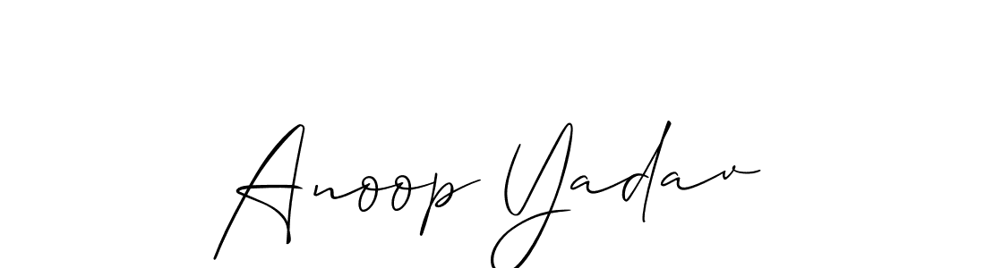 Anoop Yadav stylish signature style. Best Handwritten Sign (Allison_Script) for my name. Handwritten Signature Collection Ideas for my name Anoop Yadav. Anoop Yadav signature style 2 images and pictures png