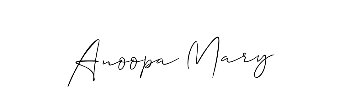 It looks lik you need a new signature style for name Anoopa Mary. Design unique handwritten (Allison_Script) signature with our free signature maker in just a few clicks. Anoopa Mary signature style 2 images and pictures png