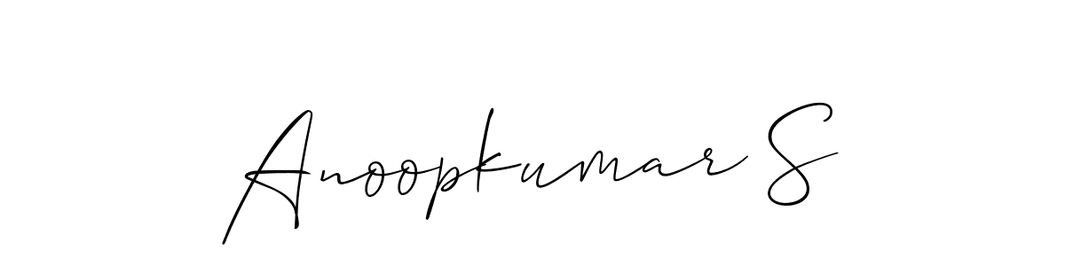 Also You can easily find your signature by using the search form. We will create Anoopkumar S name handwritten signature images for you free of cost using Allison_Script sign style. Anoopkumar S signature style 2 images and pictures png