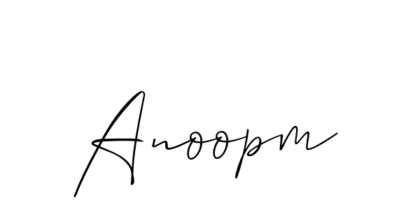 Also we have Anoopm name is the best signature style. Create professional handwritten signature collection using Allison_Script autograph style. Anoopm signature style 2 images and pictures png