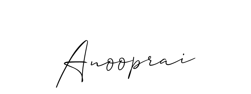 Use a signature maker to create a handwritten signature online. With this signature software, you can design (Allison_Script) your own signature for name Anooprai. Anooprai signature style 2 images and pictures png