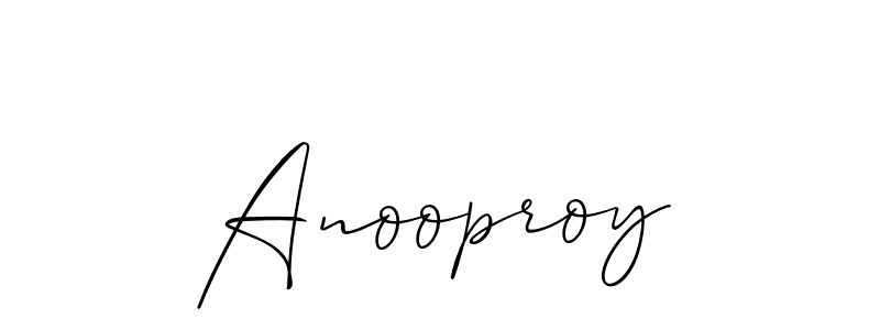 Allison_Script is a professional signature style that is perfect for those who want to add a touch of class to their signature. It is also a great choice for those who want to make their signature more unique. Get Anooproy name to fancy signature for free. Anooproy signature style 2 images and pictures png