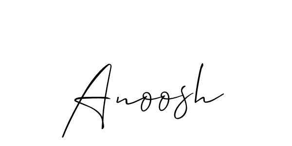 You should practise on your own different ways (Allison_Script) to write your name (Anoosh) in signature. don't let someone else do it for you. Anoosh signature style 2 images and pictures png