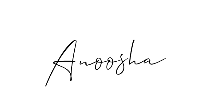 Make a beautiful signature design for name Anoosha. With this signature (Allison_Script) style, you can create a handwritten signature for free. Anoosha signature style 2 images and pictures png