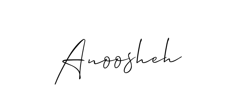 How to make Anoosheh name signature. Use Allison_Script style for creating short signs online. This is the latest handwritten sign. Anoosheh signature style 2 images and pictures png