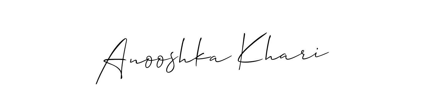 How to make Anooshka Khari signature? Allison_Script is a professional autograph style. Create handwritten signature for Anooshka Khari name. Anooshka Khari signature style 2 images and pictures png