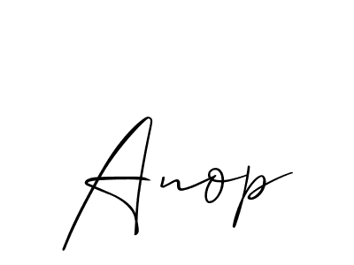 The best way (Allison_Script) to make a short signature is to pick only two or three words in your name. The name Anop include a total of six letters. For converting this name. Anop signature style 2 images and pictures png