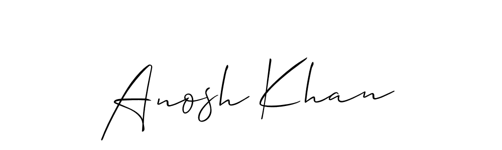 if you are searching for the best signature style for your name Anosh Khan. so please give up your signature search. here we have designed multiple signature styles  using Allison_Script. Anosh Khan signature style 2 images and pictures png