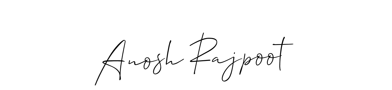 Anosh Rajpoot stylish signature style. Best Handwritten Sign (Allison_Script) for my name. Handwritten Signature Collection Ideas for my name Anosh Rajpoot. Anosh Rajpoot signature style 2 images and pictures png