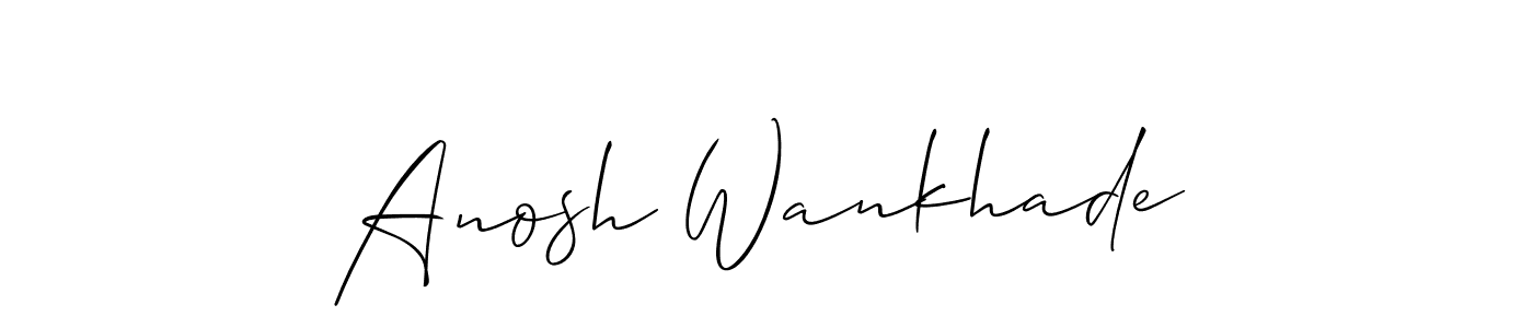 Also You can easily find your signature by using the search form. We will create Anosh Wankhade name handwritten signature images for you free of cost using Allison_Script sign style. Anosh Wankhade signature style 2 images and pictures png