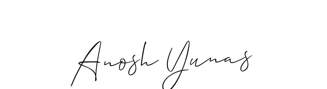 Anosh Yunas stylish signature style. Best Handwritten Sign (Allison_Script) for my name. Handwritten Signature Collection Ideas for my name Anosh Yunas. Anosh Yunas signature style 2 images and pictures png