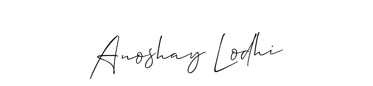 How to make Anoshay Lodhi signature? Allison_Script is a professional autograph style. Create handwritten signature for Anoshay Lodhi name. Anoshay Lodhi signature style 2 images and pictures png