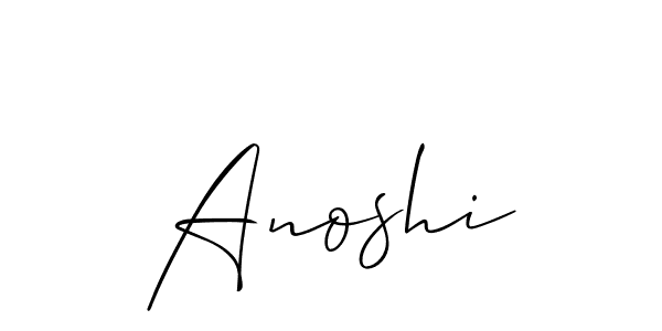 How to make Anoshi name signature. Use Allison_Script style for creating short signs online. This is the latest handwritten sign. Anoshi signature style 2 images and pictures png