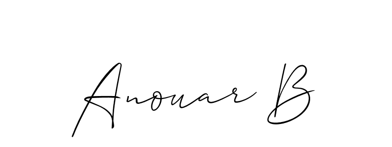 This is the best signature style for the Anouar B name. Also you like these signature font (Allison_Script). Mix name signature. Anouar B signature style 2 images and pictures png