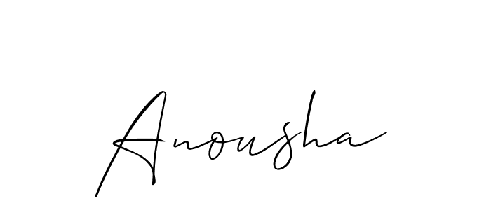 You should practise on your own different ways (Allison_Script) to write your name (Anousha) in signature. don't let someone else do it for you. Anousha signature style 2 images and pictures png