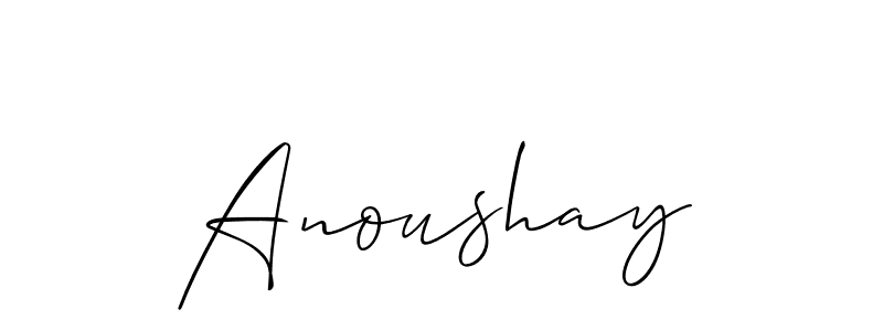 How to make Anoushay signature? Allison_Script is a professional autograph style. Create handwritten signature for Anoushay name. Anoushay signature style 2 images and pictures png