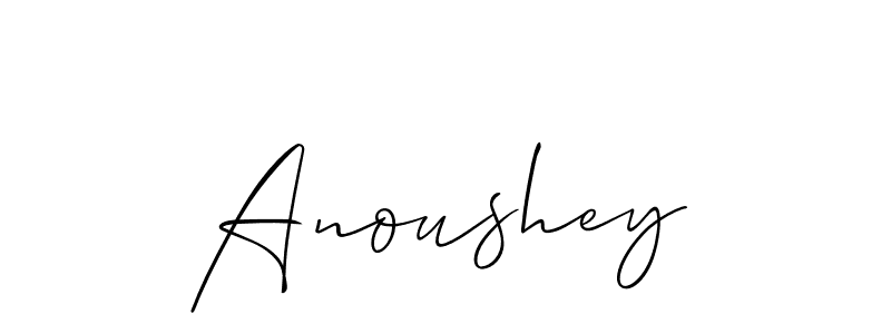 It looks lik you need a new signature style for name Anoushey. Design unique handwritten (Allison_Script) signature with our free signature maker in just a few clicks. Anoushey signature style 2 images and pictures png