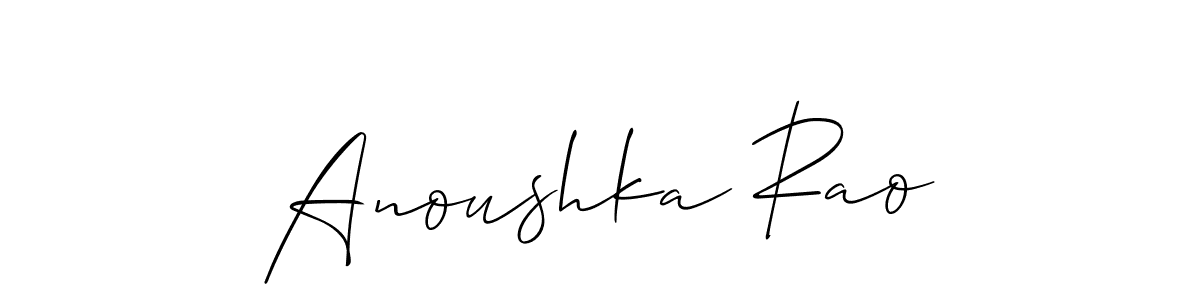 Also we have Anoushka Rao name is the best signature style. Create professional handwritten signature collection using Allison_Script autograph style. Anoushka Rao signature style 2 images and pictures png