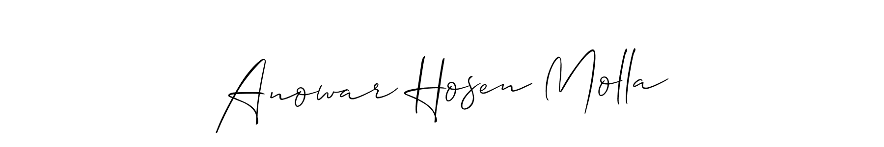 Anowar Hosen Molla stylish signature style. Best Handwritten Sign (Allison_Script) for my name. Handwritten Signature Collection Ideas for my name Anowar Hosen Molla. Anowar Hosen Molla signature style 2 images and pictures png