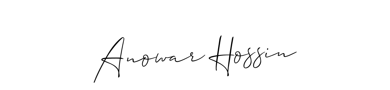 It looks lik you need a new signature style for name Anowar Hossin. Design unique handwritten (Allison_Script) signature with our free signature maker in just a few clicks. Anowar Hossin signature style 2 images and pictures png