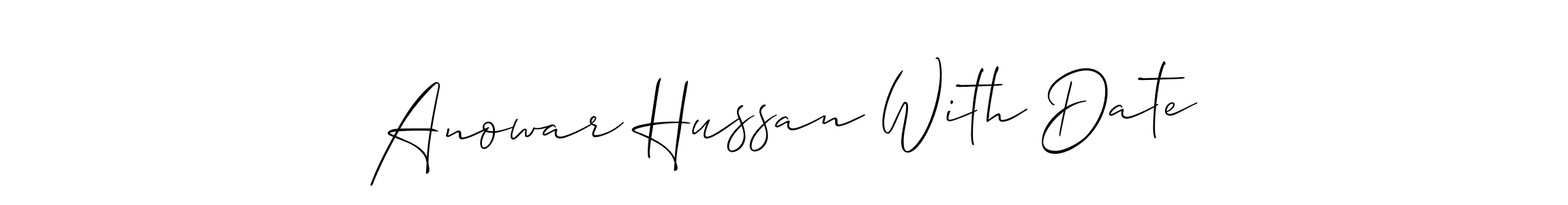 Allison_Script is a professional signature style that is perfect for those who want to add a touch of class to their signature. It is also a great choice for those who want to make their signature more unique. Get Anowar Hussan With Date name to fancy signature for free. Anowar Hussan With Date signature style 2 images and pictures png