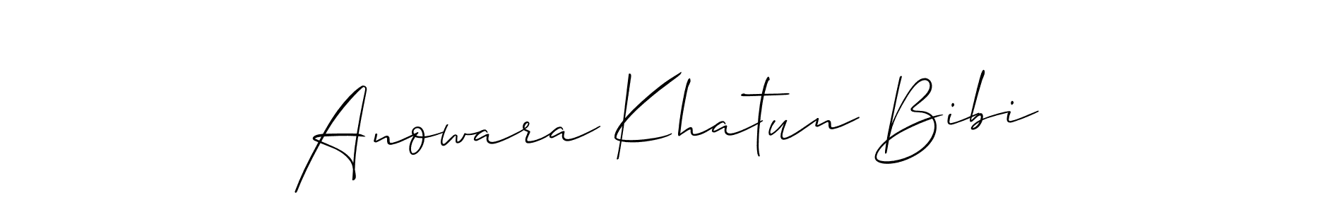 Design your own signature with our free online signature maker. With this signature software, you can create a handwritten (Allison_Script) signature for name Anowara Khatun Bibi. Anowara Khatun Bibi signature style 2 images and pictures png