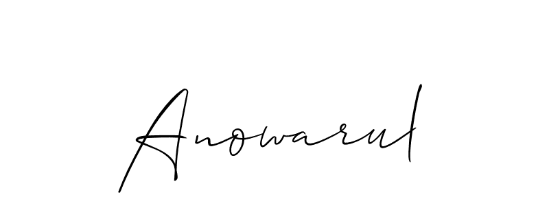 if you are searching for the best signature style for your name Anowarul. so please give up your signature search. here we have designed multiple signature styles  using Allison_Script. Anowarul signature style 2 images and pictures png