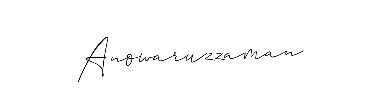 How to make Anowaruzzaman signature? Allison_Script is a professional autograph style. Create handwritten signature for Anowaruzzaman name. Anowaruzzaman signature style 2 images and pictures png