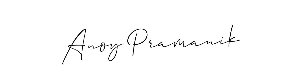 Design your own signature with our free online signature maker. With this signature software, you can create a handwritten (Allison_Script) signature for name Anoy Pramanik. Anoy Pramanik signature style 2 images and pictures png