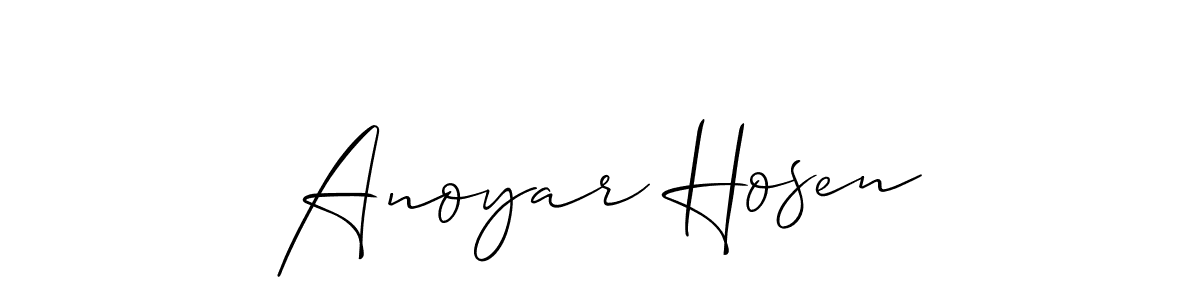 Make a short Anoyar Hosen signature style. Manage your documents anywhere anytime using Allison_Script. Create and add eSignatures, submit forms, share and send files easily. Anoyar Hosen signature style 2 images and pictures png