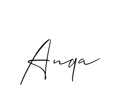 How to make Anqa signature? Allison_Script is a professional autograph style. Create handwritten signature for Anqa name. Anqa signature style 2 images and pictures png