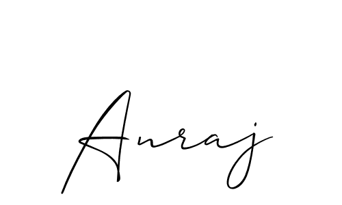 Create a beautiful signature design for name Anraj. With this signature (Allison_Script) fonts, you can make a handwritten signature for free. Anraj signature style 2 images and pictures png