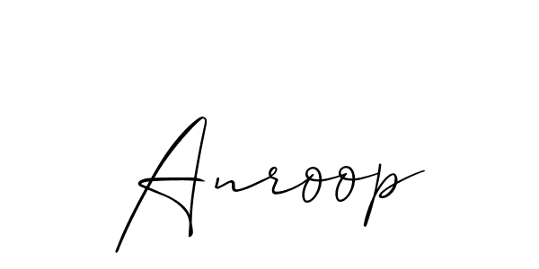 Use a signature maker to create a handwritten signature online. With this signature software, you can design (Allison_Script) your own signature for name Anroop. Anroop signature style 2 images and pictures png