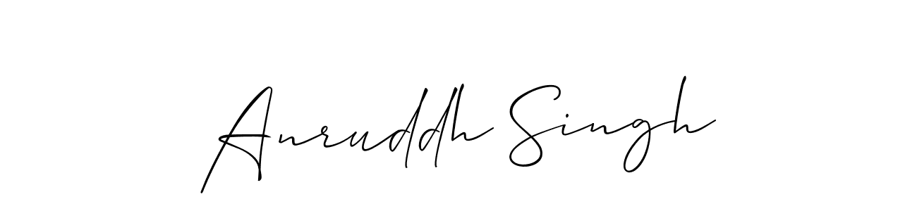 Create a beautiful signature design for name Anruddh Singh. With this signature (Allison_Script) fonts, you can make a handwritten signature for free. Anruddh Singh signature style 2 images and pictures png